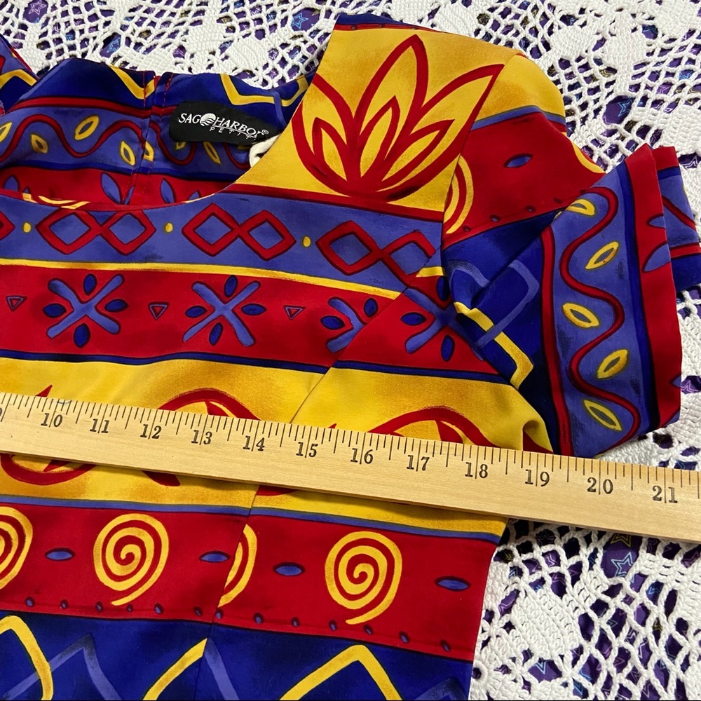 Sag Harbor Petite bright colored dress - Picture 10 of 11